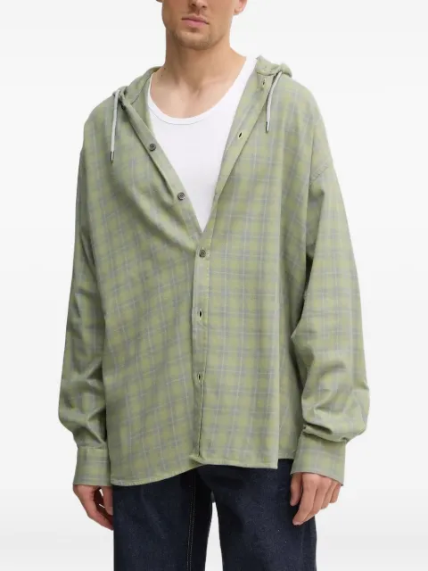 Diesel check-pattern hood shirt Green A162140TKAG