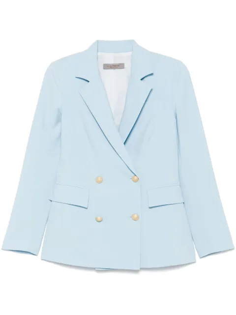 D.Exterior double-breasted blazer Blue 60908