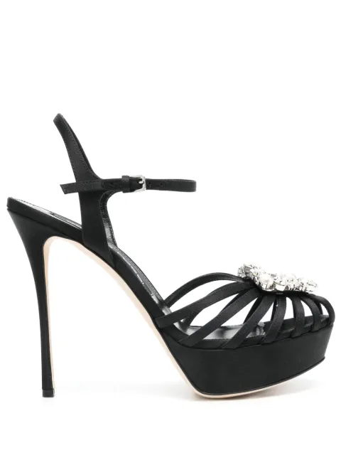 Sergio Rossi 120mm crystal-detailing sandals Black B11830MTEZ02111