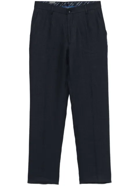 ETRO linen tapered-leg trousers Blue MREA0005AU076