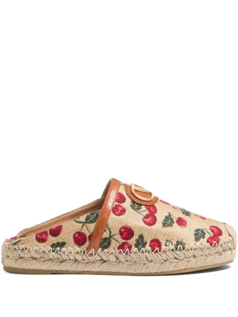Valentino Garavani VLogo signature mule with Cherryfic motif 25mm Neutrals WS0ME9CEC