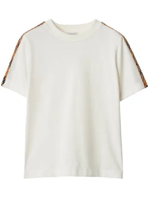 Burberry Check trim cotton T-shirt Neutrals 8106280