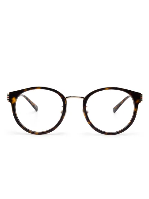 Gucci Eyewear tortoiseshell-effect round-frame glasses Brown GG1885OA002