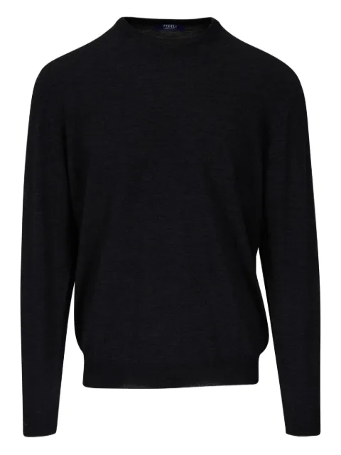 Fedeli round-neck sweater Black 7UI07012ARG2