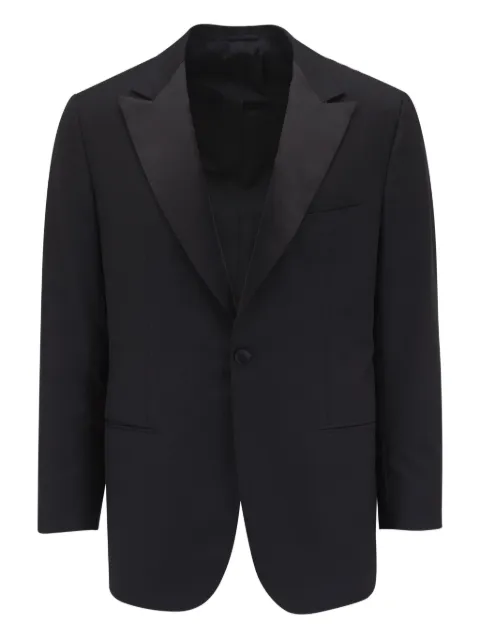 Kiton satin-trim blazer Black K0127021