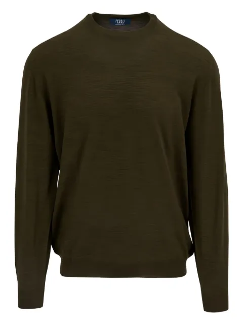 Fedeli round-neck wool sweater Green 7U0107012ARG59