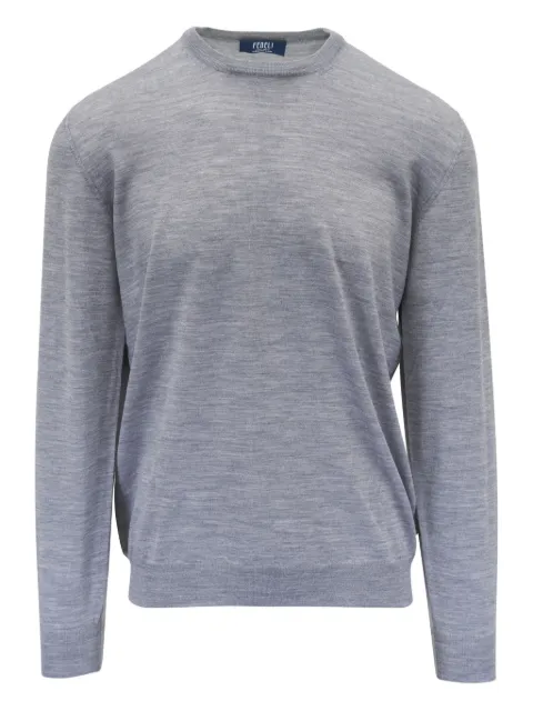 Fedeli crew-neck long-sleeve jumper Grey 7UI07012