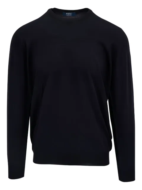 Fedeli crew-neck wool sweater Blue 7U0107012ARG6