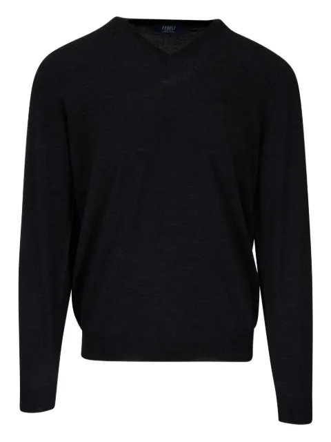 Fedeli V-neck wool sweater Black 7UI070112