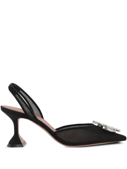 Amina Muaddi 70mm Begum pumps Black BEGUMMESHSLING70