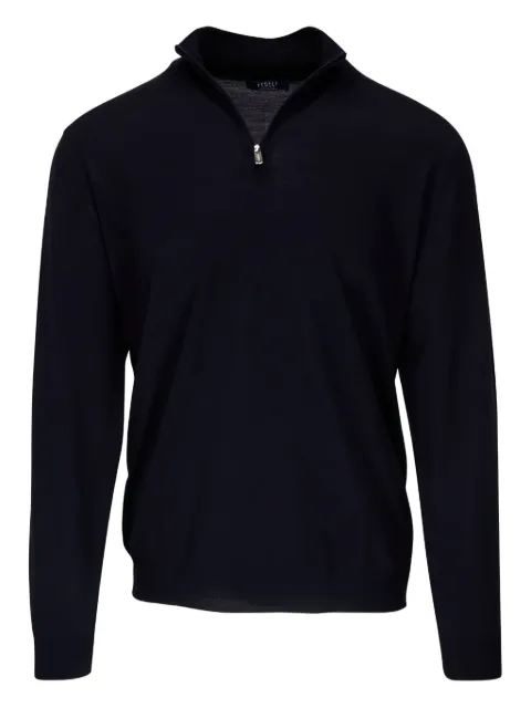 Fedeli half-zip wool sweater Blue 7UI07725FAVONIO6