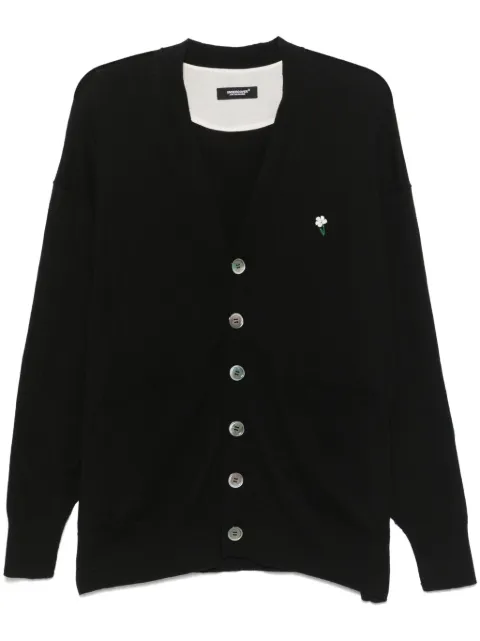 Undercover floral-appliqué cardigan Black UC1E4905