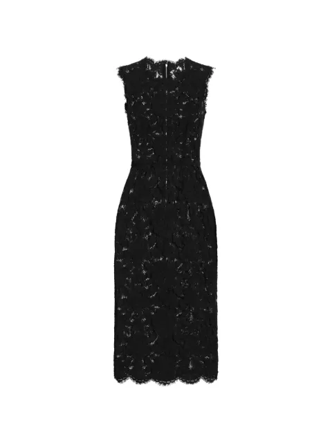 Dolce & Gabbana midi floral-lace dress Black F6H0ZTHLM7L