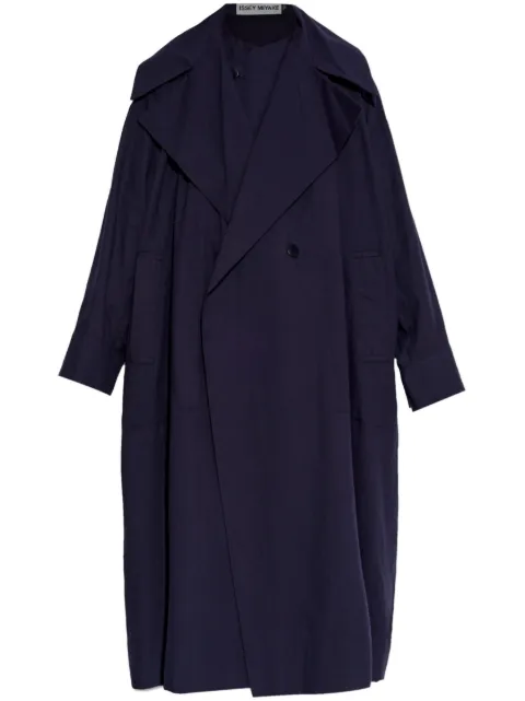 Issey Miyake cotton trench coat Blue IM48FA453
