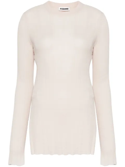 Jil Sander fine-ribbed top Neutrals J02GP0199J14764