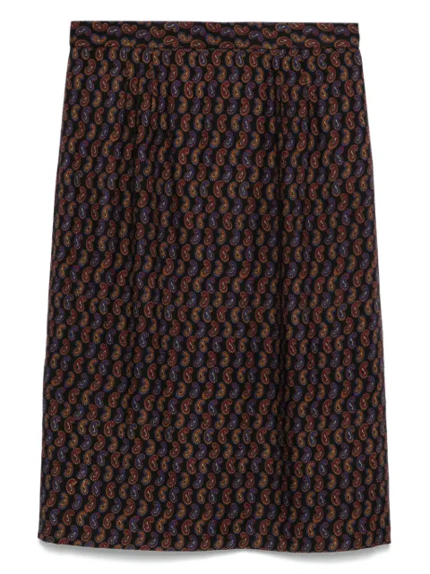 Ferragamo Pre-Owned 1980s cornucopia-print midi skirt Black HOLAFERG012