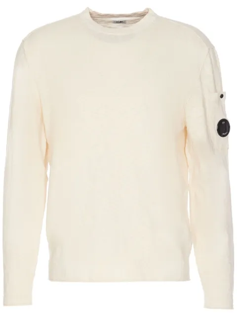 C.P. Company Lens-detail sweater White 18CMKN302A110373A