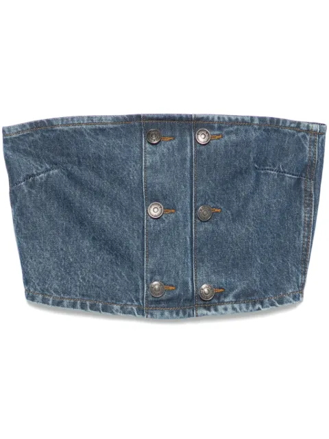 ROTATE BIRGER CHRISTENSEN button-detail denim top Blue 1144481602