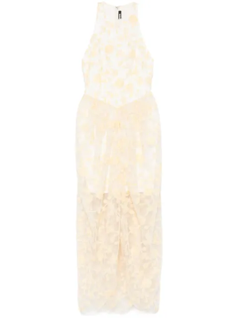 ROTATE BIRGER CHRISTENSEN floral-beaded midi dress Yellow 113976858