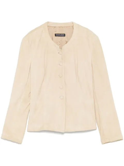 Giorgio Armani Pre-Owned 1990s suede jacket Neutrals GA650SE