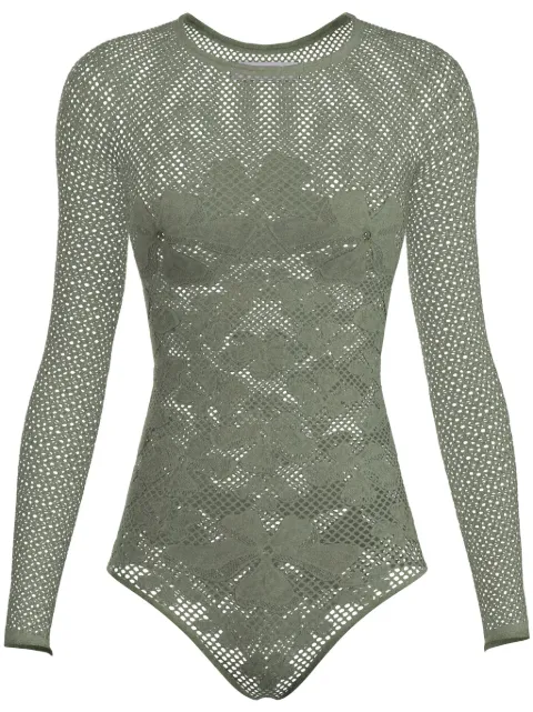 Maccapani Monogram bodysuit Green 25EM2M0T40065011