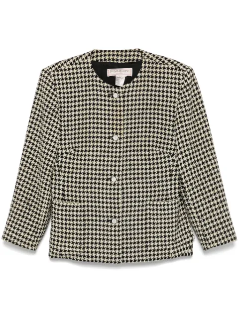 Saint Laurent Pre-Owned 1980s houndstooth-pattern jacket Black SL380SA