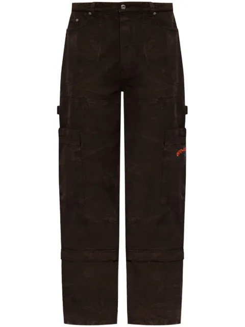 Off-White logo-embroidered cargo pants Brown OMCE04AS25FAB0036G25