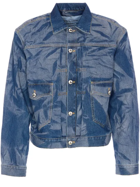 Vivienne Westwood crinkled-effect denim jacket Blue 2801000EW014L