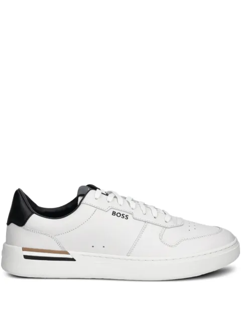 BOSS logo-detail trainers in leather White 50542538