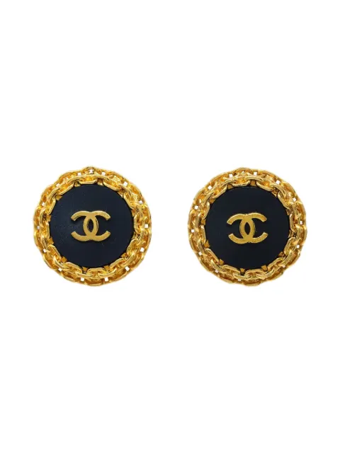 CHANEL Pre-Owned 1990-2000s button clip-on earrings Gold ER27