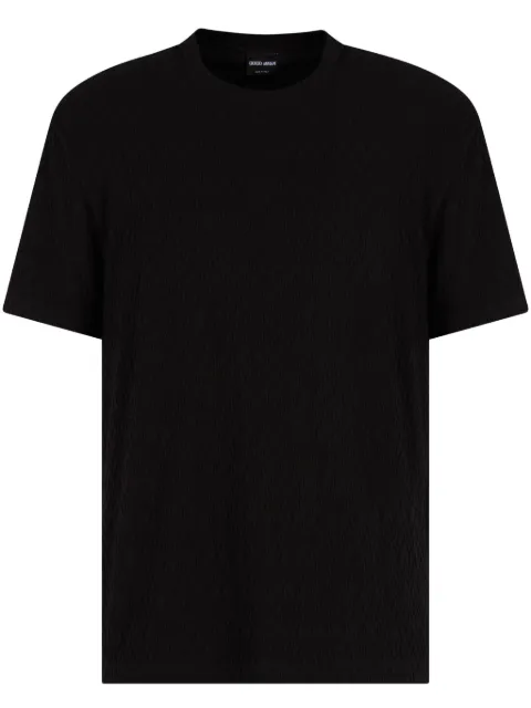 Giorgio Armani textured T-shirt Black GM001107AF14800