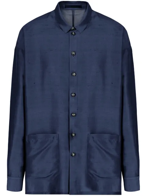 Giorgio Armani silk shirt jacket Blue GM001426TE14321