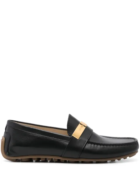 Moschino logo-plaque loafers Black MB10320G0MGA