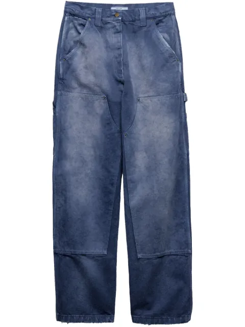 Prada Triangle-logo cargo trousers Blue 22X929SOOO16PM