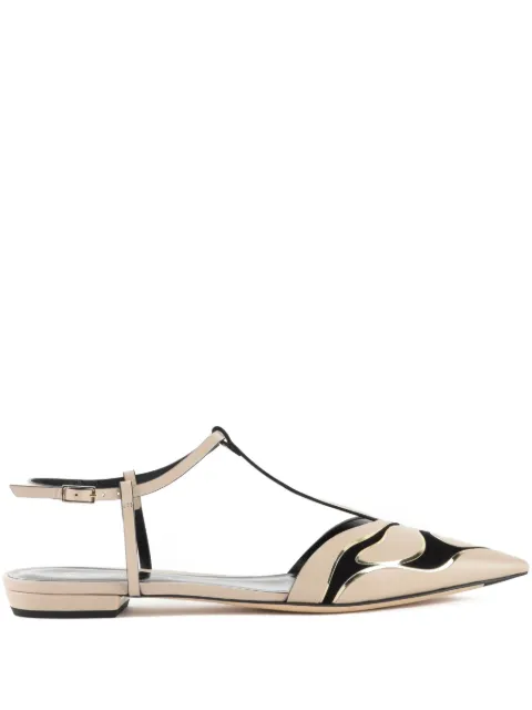 Giorgio Armani leather ballerina shoes Neutrals X1D352XR348