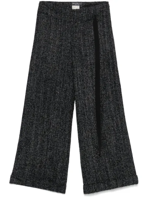 Ferragamo Pre-Owned 2000s bouclé-design trousers Grey HOLAFERG010