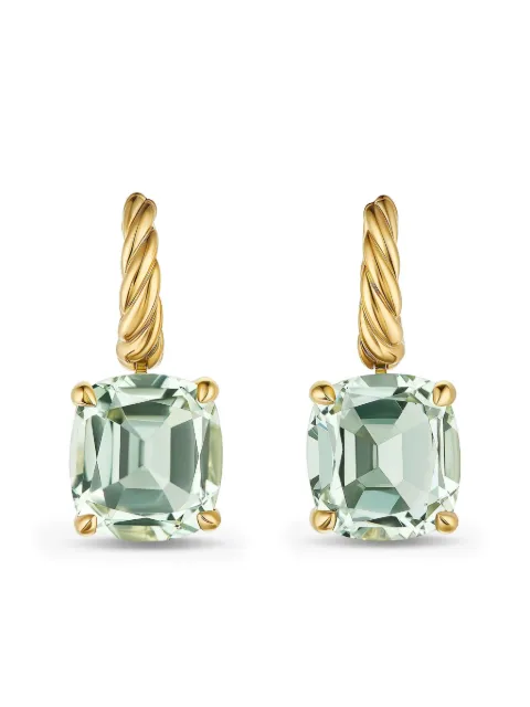 David Yurman 18kt yellow gold Marbella™ prasiolite drop earrings Gold E1799488APA