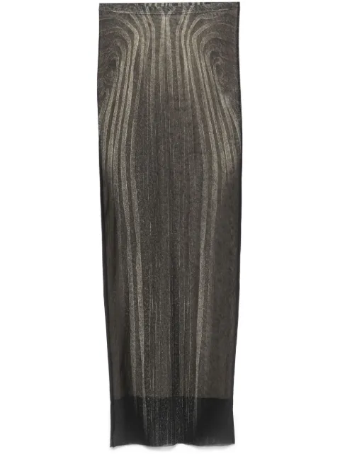 Jean Paul Gaultier Spiral mesh maxi skirt Black 2534FJU166T587