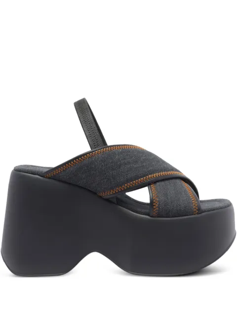 Vic Matie 100mm denim sandals Black 1G3160DC06BQMB