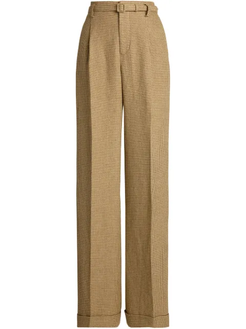 Ralph Lauren Collection dogtooth-pattern trousers Brown 290966326001