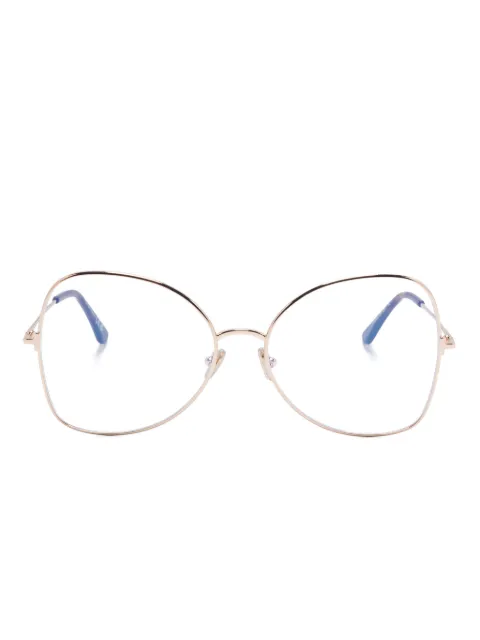 TOM FORD Eyewear geometric-frame glasses Brown FT6049B