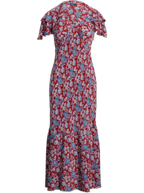 Polo Ralph Lauren floral-print silk midi dress Red 211959910001
