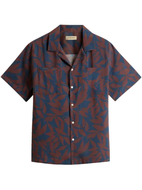 Woolrich leaf-print short-sleeve shirt Red CFWOSI0176MRUT4029