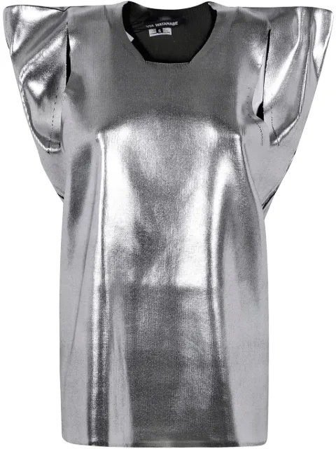 Junya Watanabe metallic-effect knitted top Silver JON008