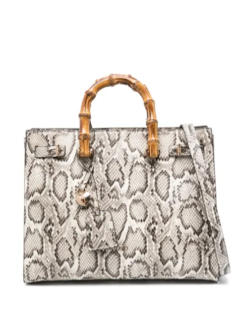 LIU JO snakeskin-printed tote bag Neutrals AA5076E0019