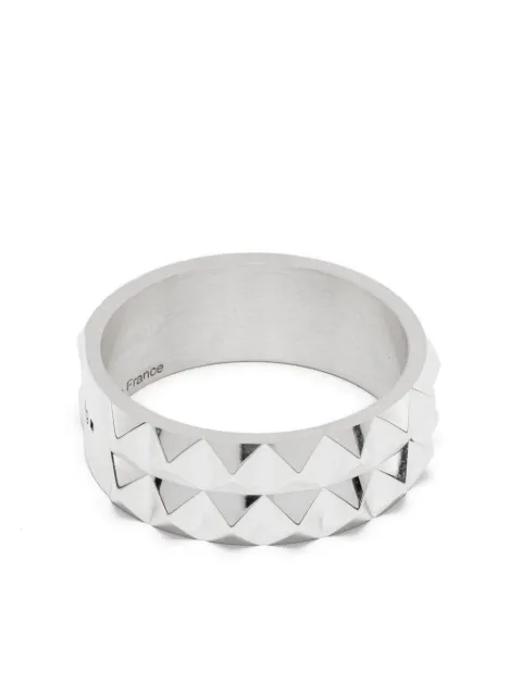 Le Gramme 7G Guilloché Pyramid Ribbon ring Silver LGCARPO031109