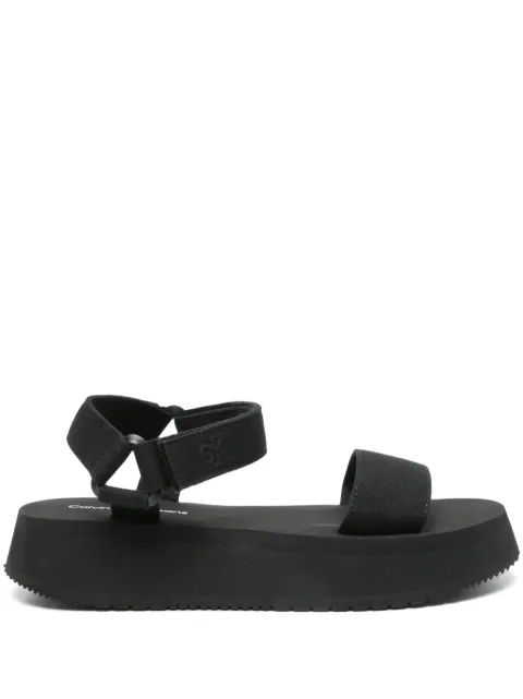 Calvin Klein Jeans canvas plataform sandals Black YW0YW01693