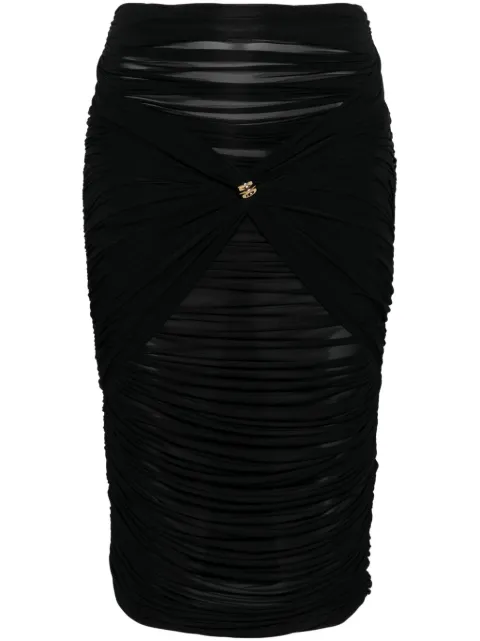 Elisabetta Franchi draped midi skirt Black GO07752E2
