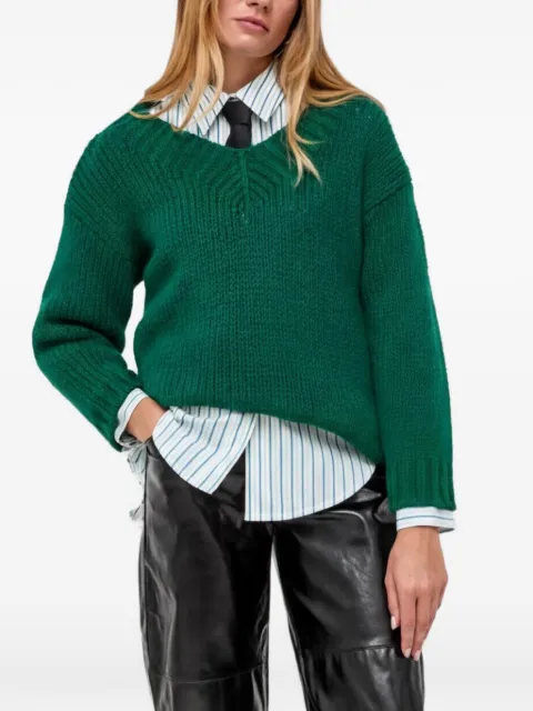 Beatrice B striped long-sleeve shirt White 23FA4058