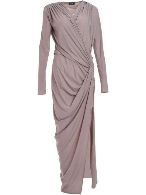 Atlein V-neck draped maxi dress Purple RA26